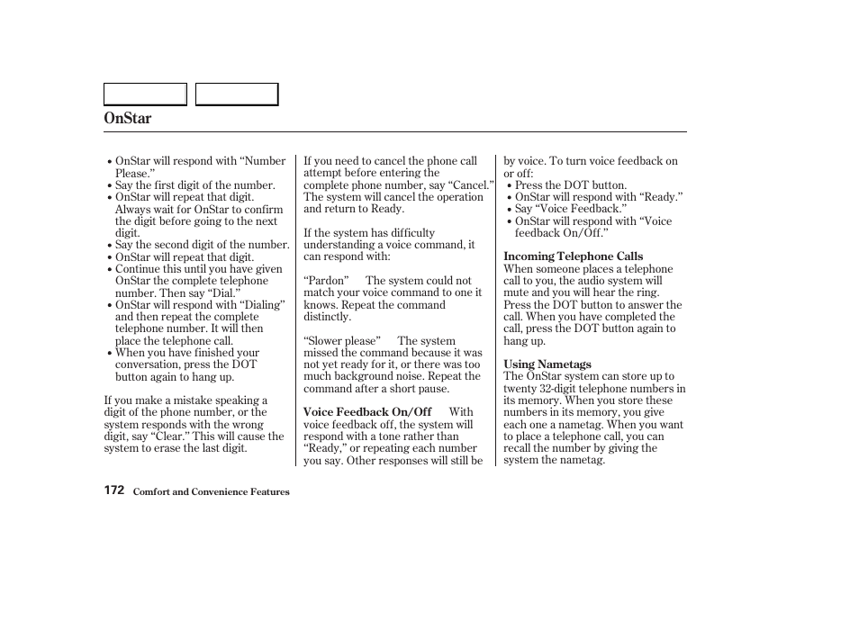 Onstar | Acura 2003 CL - Owner's Manual User Manual | Page 175 / 355
