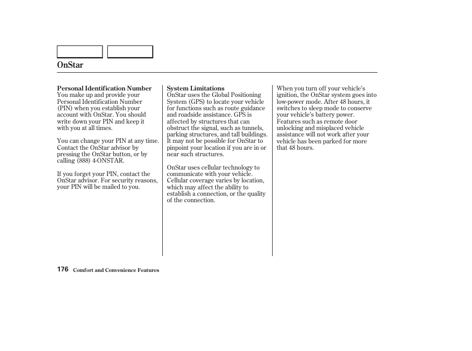 Onstar | Acura 2003 CL - Owner's Manual User Manual | Page 179 / 355