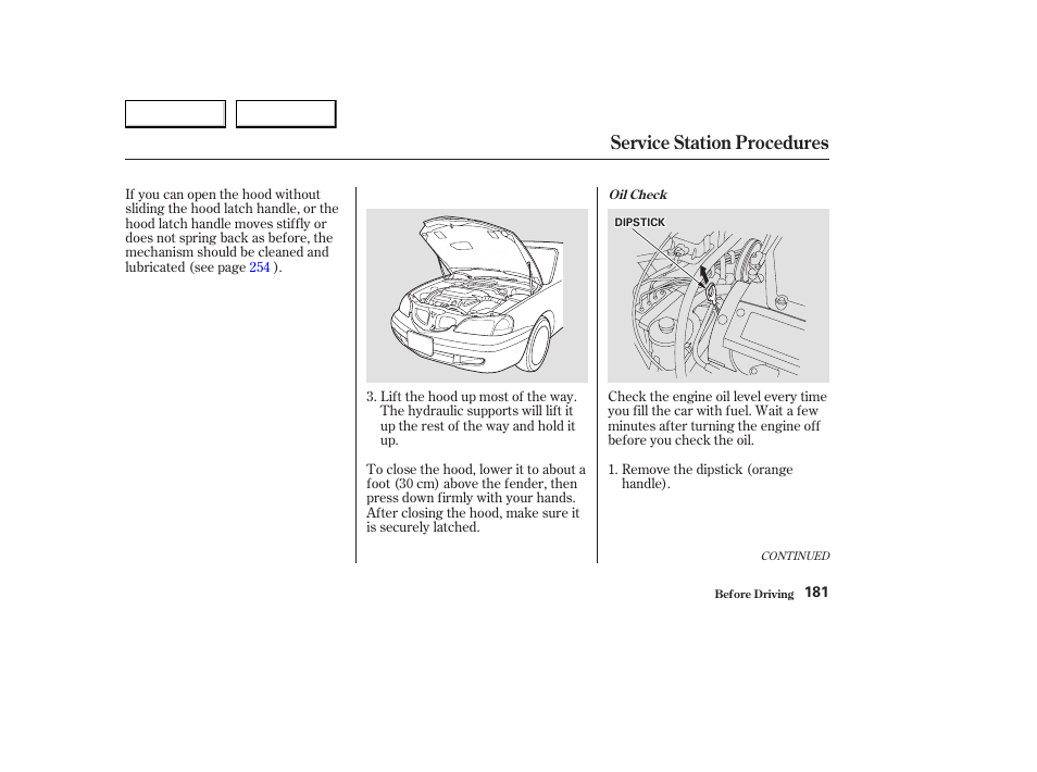 Service station procedures | Acura 2003 CL - Owner's Manual User Manual | Page 184 / 355