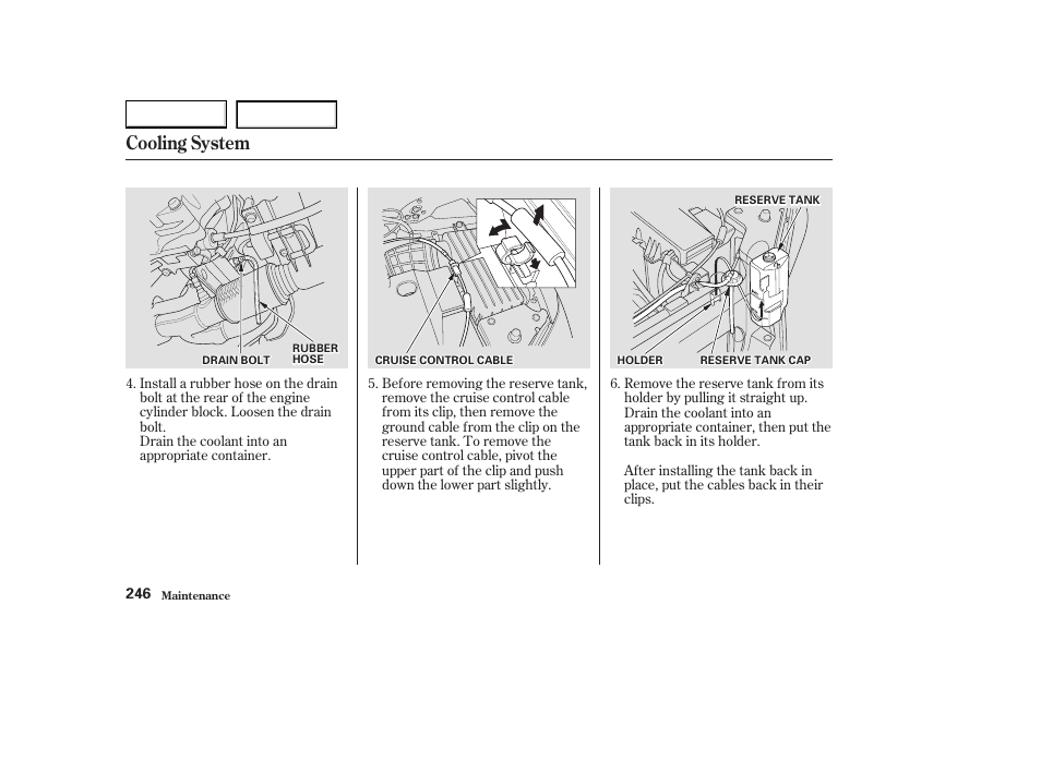Cooling system | Acura 2003 CL - Owner's Manual User Manual | Page 249 / 355