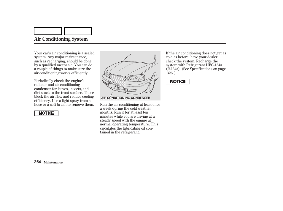 Air conditioning system | Acura 2003 CL - Owner's Manual User Manual | Page 267 / 355