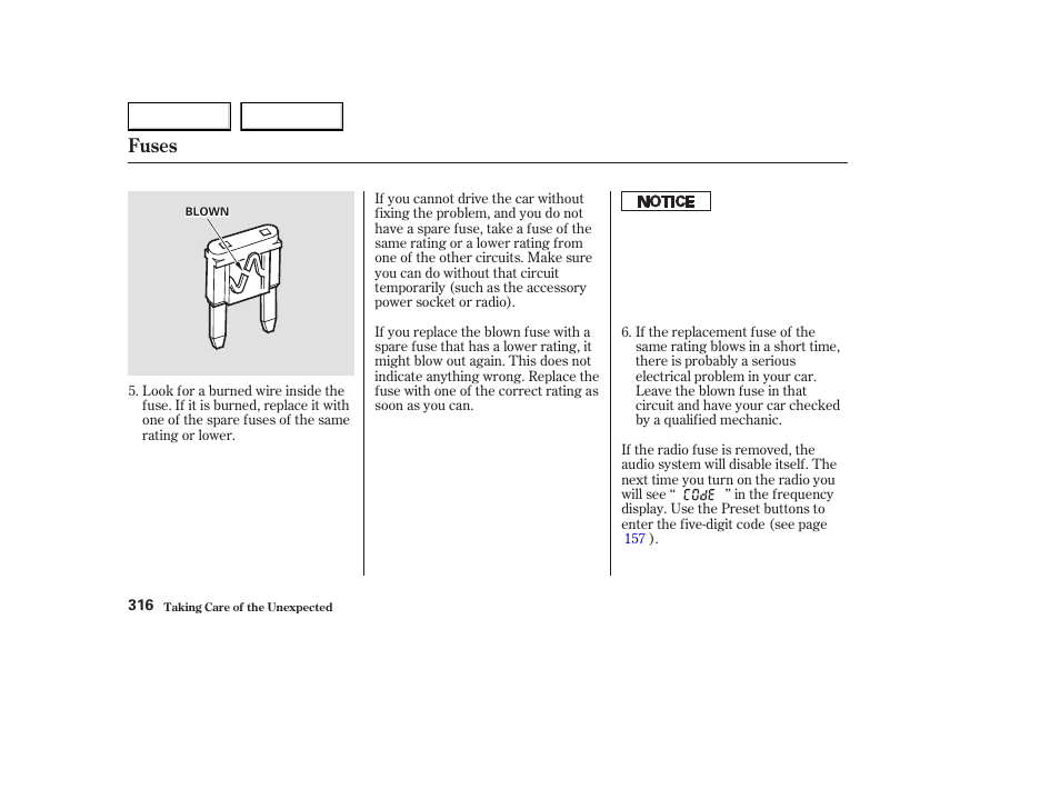 Fuses | Acura 2003 CL - Owner's Manual User Manual | Page 319 / 355