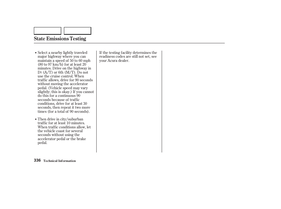 State emissions testing | Acura 2003 CL - Owner's Manual User Manual | Page 339 / 355