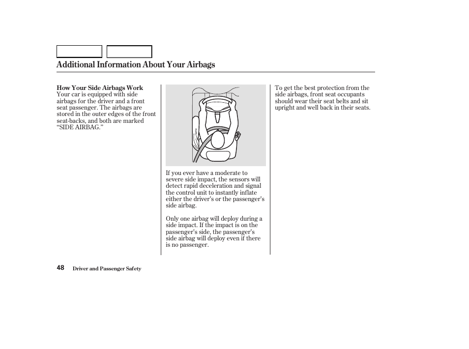 Additional information about your airbags | Acura 2003 CL - Owner's Manual User Manual | Page 51 / 355