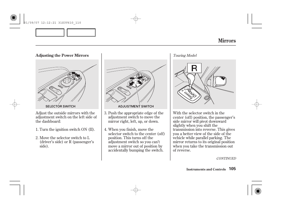 Mirrors | Acura 2002 MDX - Owner's Manual User Manual | Page 109 / 372