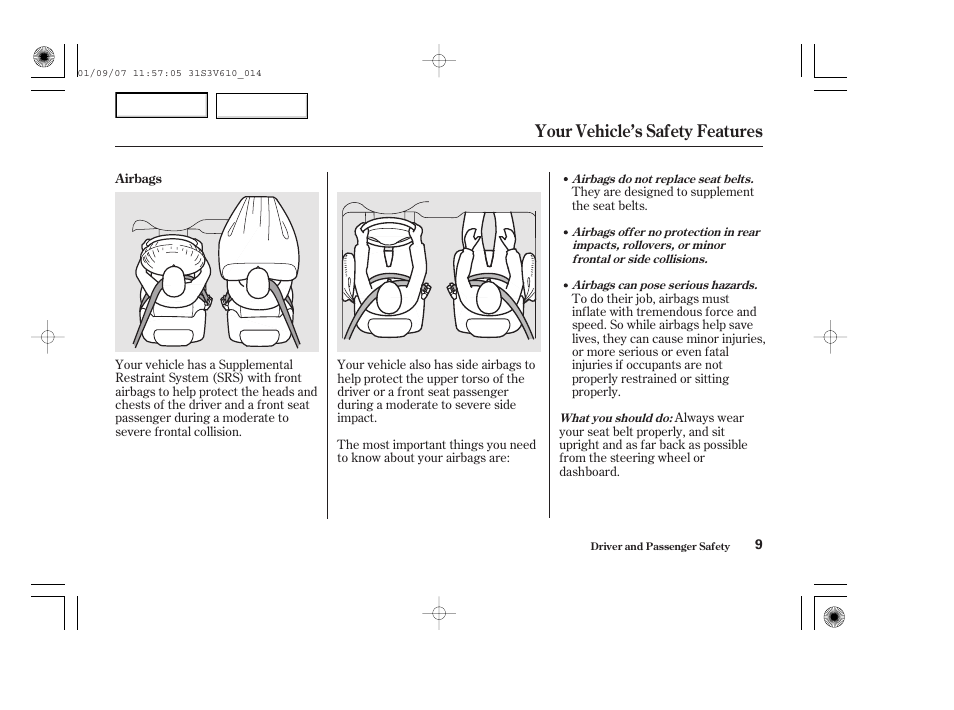 Your vehicle’s safety features | Acura 2002 MDX - Owner's Manual User Manual | Page 13 / 372