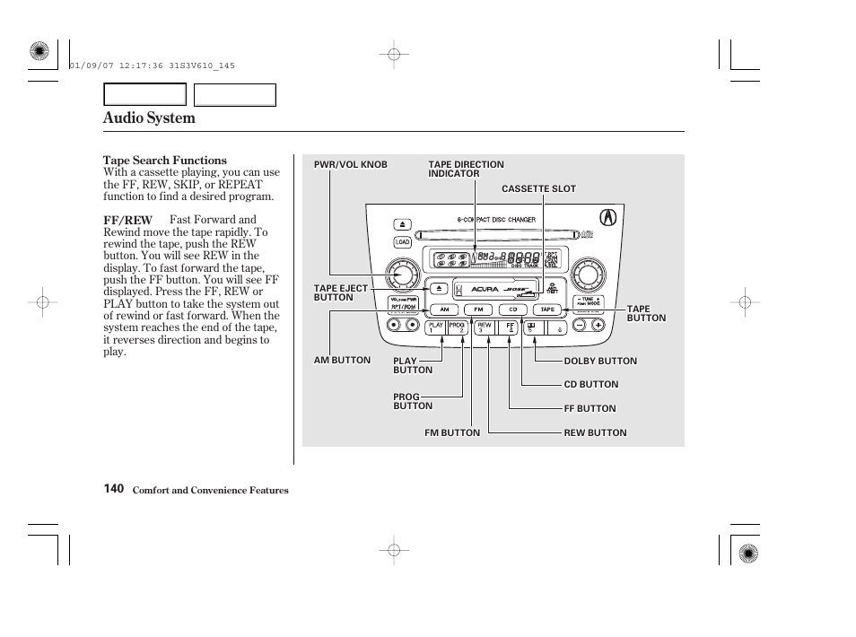 Audio system | Acura 2002 MDX - Owner's Manual User Manual | Page 144 / 372