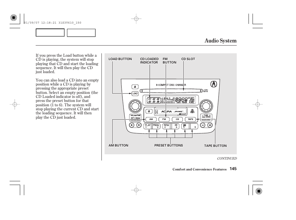 Audio system | Acura 2002 MDX - Owner's Manual User Manual | Page 149 / 372