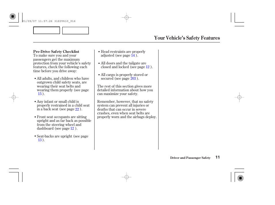 Your vehicle’s safety features | Acura 2002 MDX - Owner's Manual User Manual | Page 15 / 372
