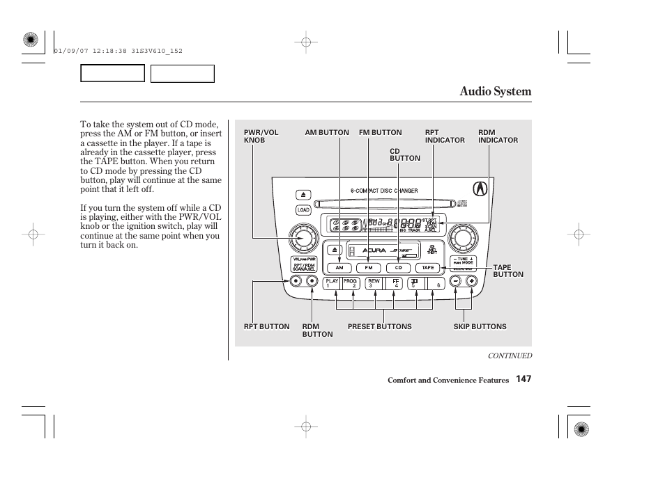 Audio system | Acura 2002 MDX - Owner's Manual User Manual | Page 151 / 372