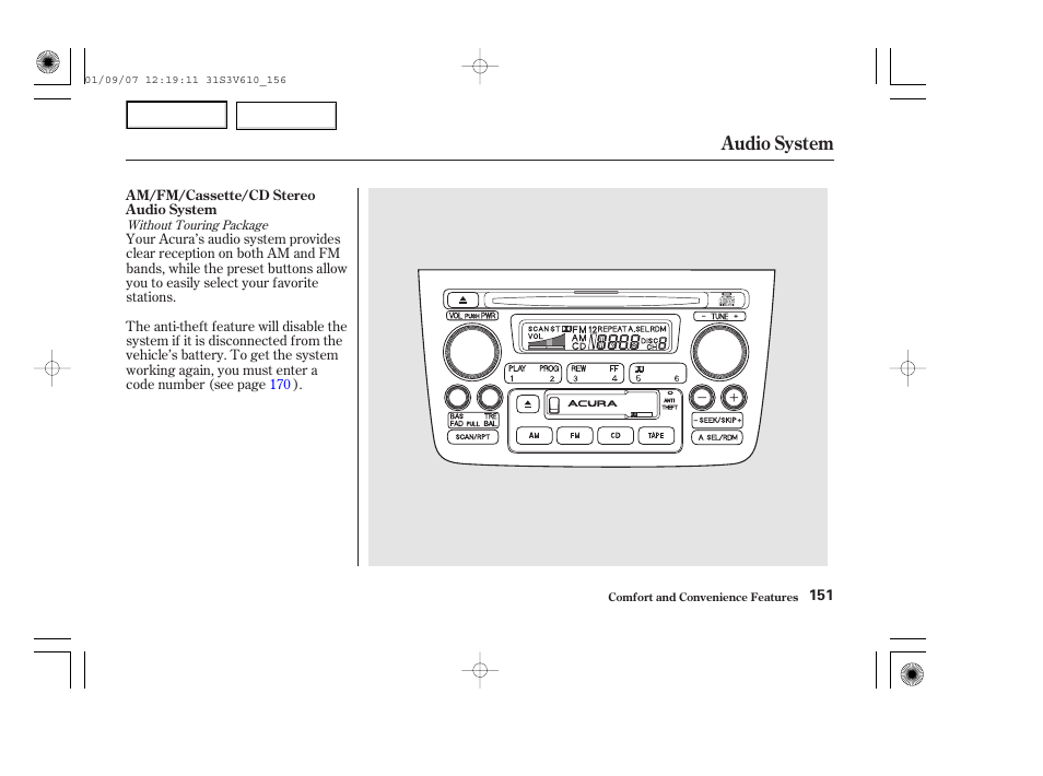 Audio system | Acura 2002 MDX - Owner's Manual User Manual | Page 155 / 372