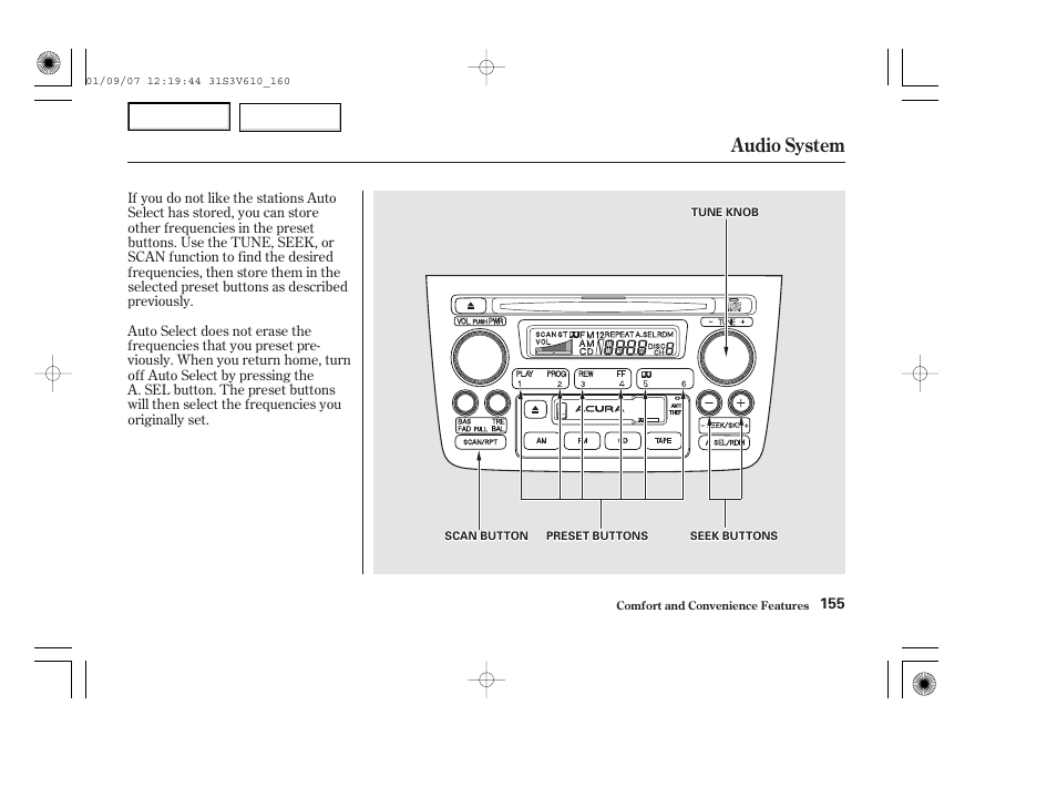 Audio system | Acura 2002 MDX - Owner's Manual User Manual | Page 159 / 372