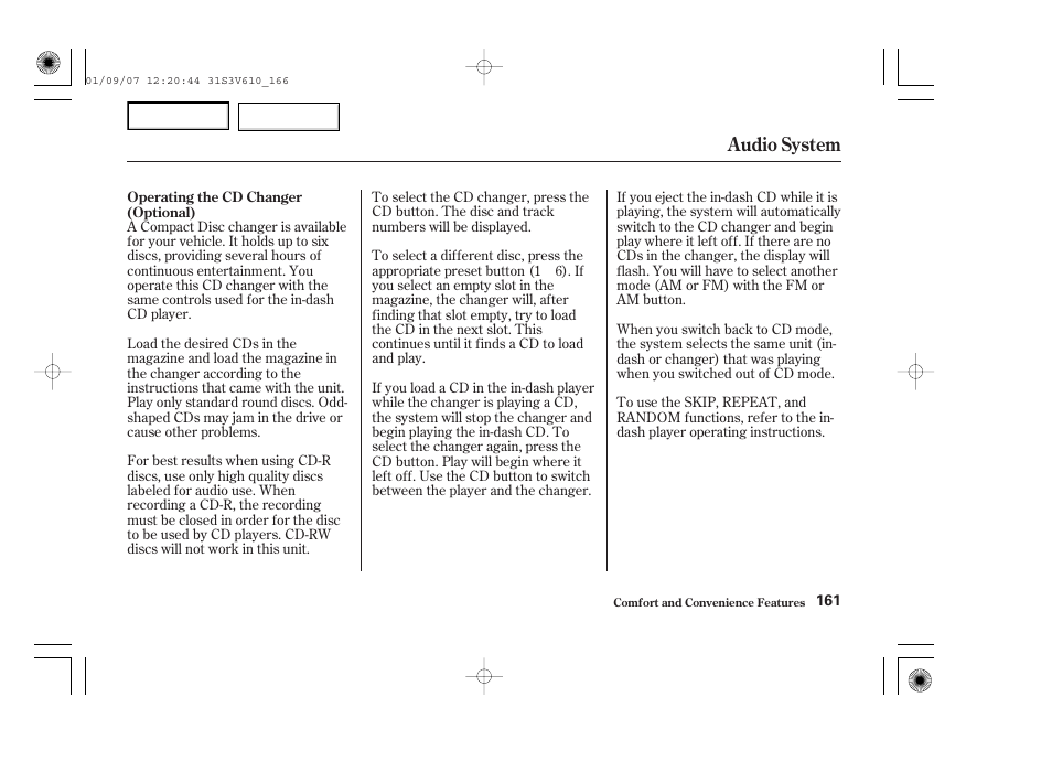 Audio system | Acura 2002 MDX - Owner's Manual User Manual | Page 165 / 372