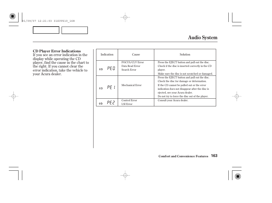 Audio system | Acura 2002 MDX - Owner's Manual User Manual | Page 167 / 372