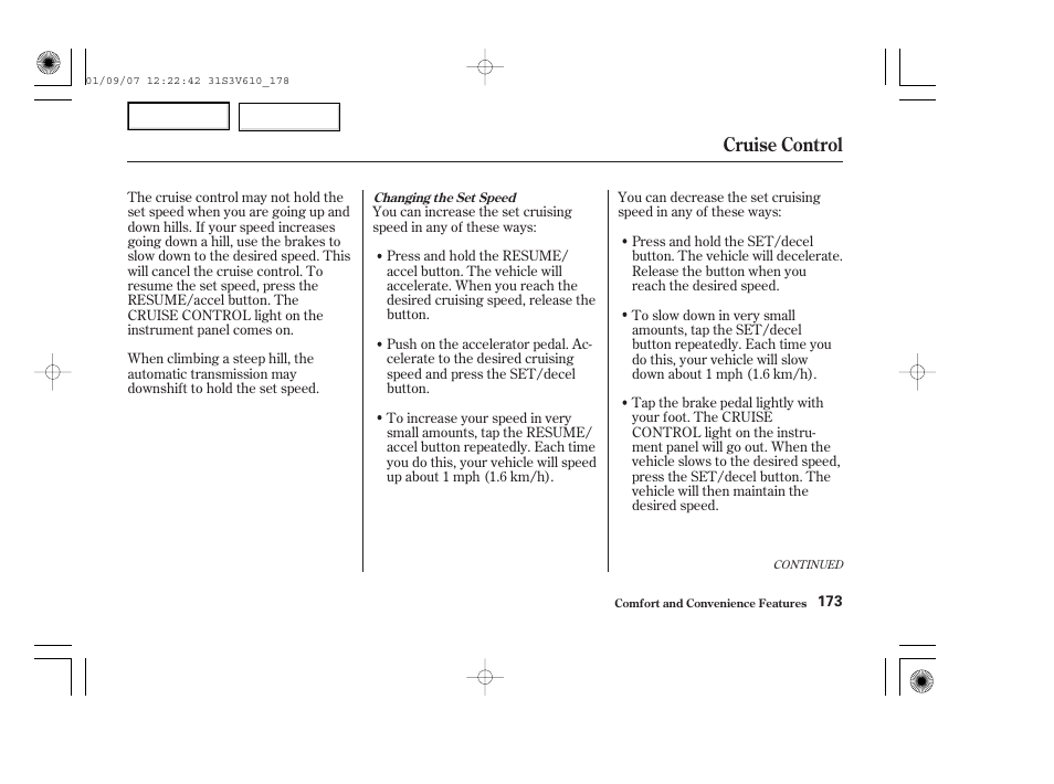 Cruise control | Acura 2002 MDX - Owner's Manual User Manual | Page 177 / 372