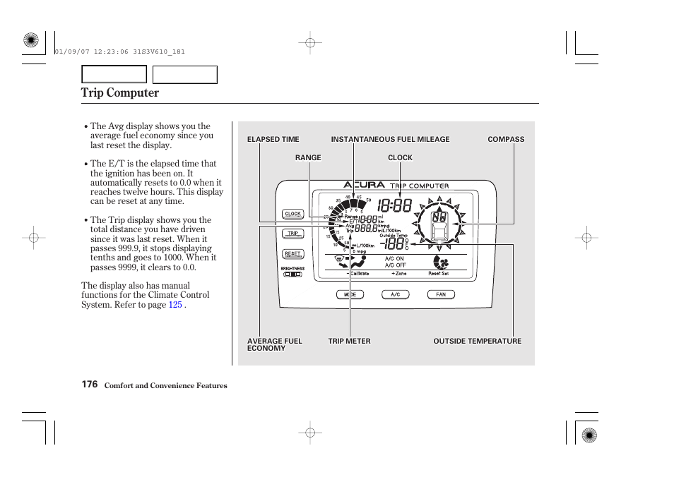 Trip computer | Acura 2002 MDX - Owner's Manual User Manual | Page 180 / 372