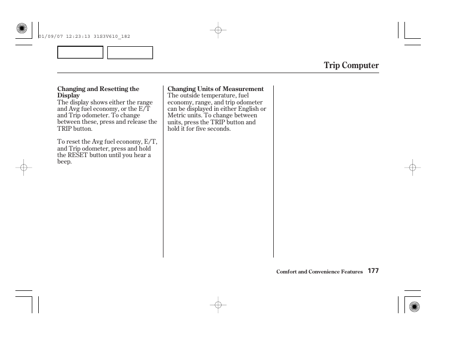 Trip computer | Acura 2002 MDX - Owner's Manual User Manual | Page 181 / 372