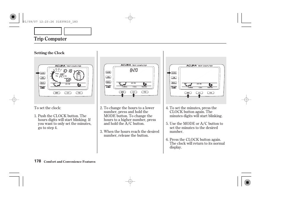 Trip computer | Acura 2002 MDX - Owner's Manual User Manual | Page 182 / 372