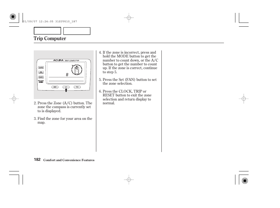 Trip computer | Acura 2002 MDX - Owner's Manual User Manual | Page 186 / 372