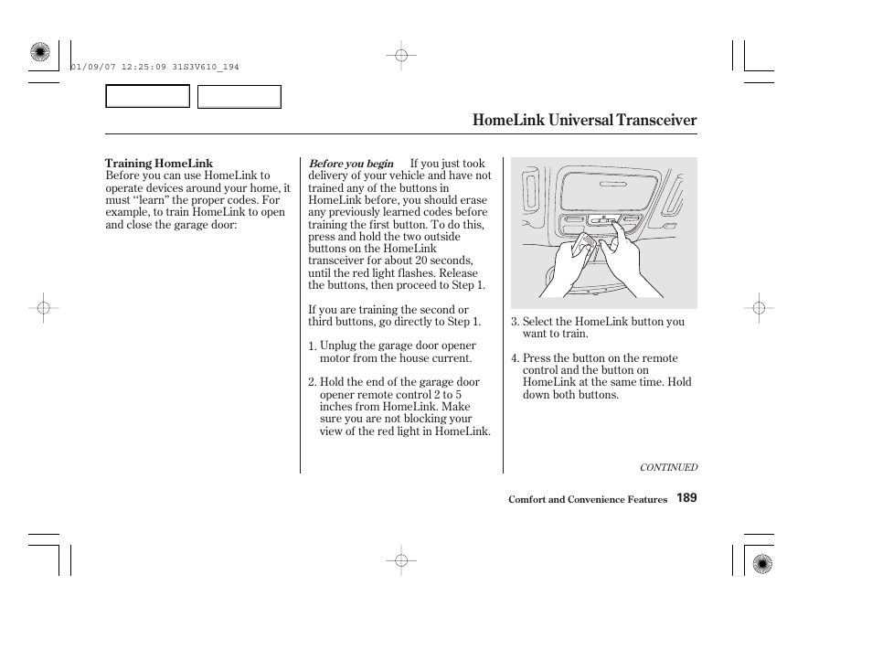 Homelink universal transceiver | Acura 2002 MDX - Owner's Manual User Manual | Page 193 / 372