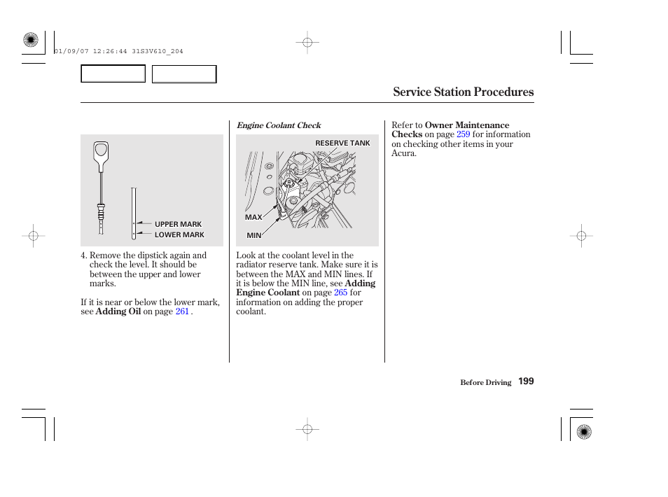 Service station procedures | Acura 2002 MDX - Owner's Manual User Manual | Page 203 / 372
