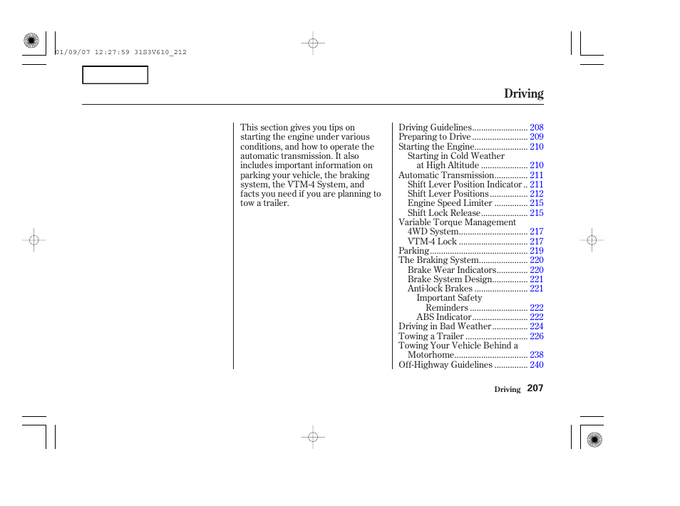 Driving | Acura 2002 MDX - Owner's Manual User Manual | Page 211 / 372