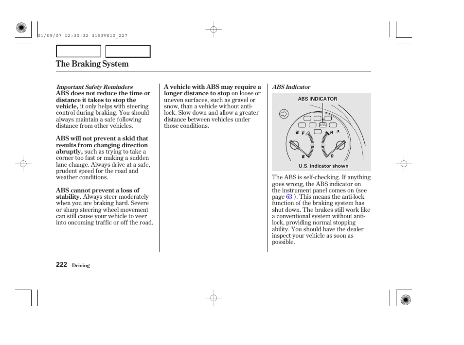 The braking system | Acura 2002 MDX - Owner's Manual User Manual | Page 226 / 372