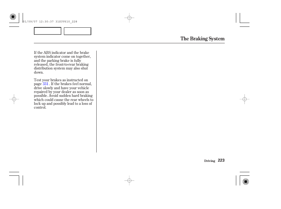 The braking system | Acura 2002 MDX - Owner's Manual User Manual | Page 227 / 372