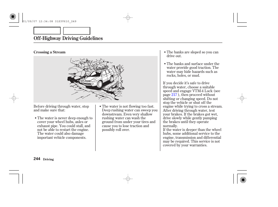 Off-highway driving guidelines | Acura 2002 MDX - Owner's Manual User Manual | Page 248 / 372