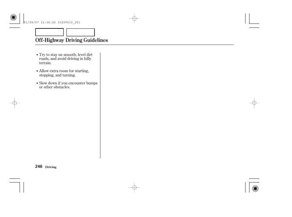 Off-highway driving guidelines | Acura 2002 MDX - Owner's Manual User Manual | Page 250 / 372