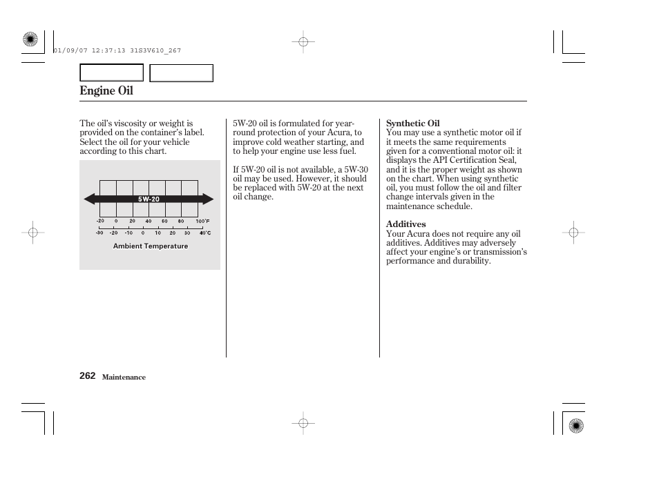 Engine oil | Acura 2002 MDX - Owner's Manual User Manual | Page 266 / 372