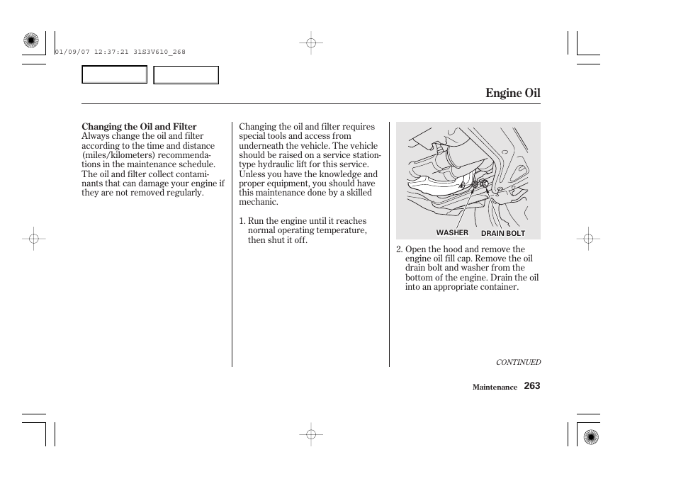 Engine oil | Acura 2002 MDX - Owner's Manual User Manual | Page 267 / 372
