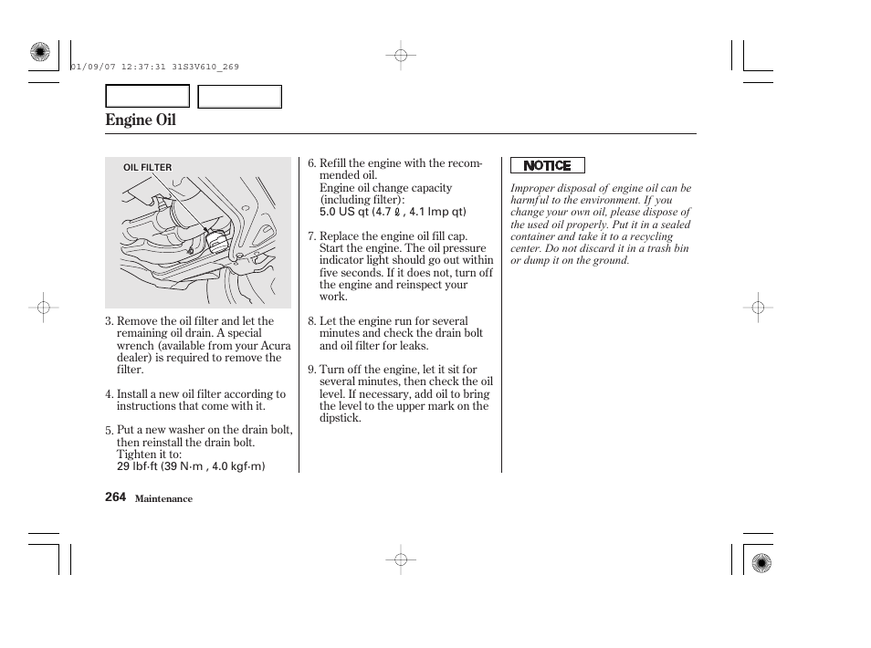 Engine oil | Acura 2002 MDX - Owner's Manual User Manual | Page 268 / 372