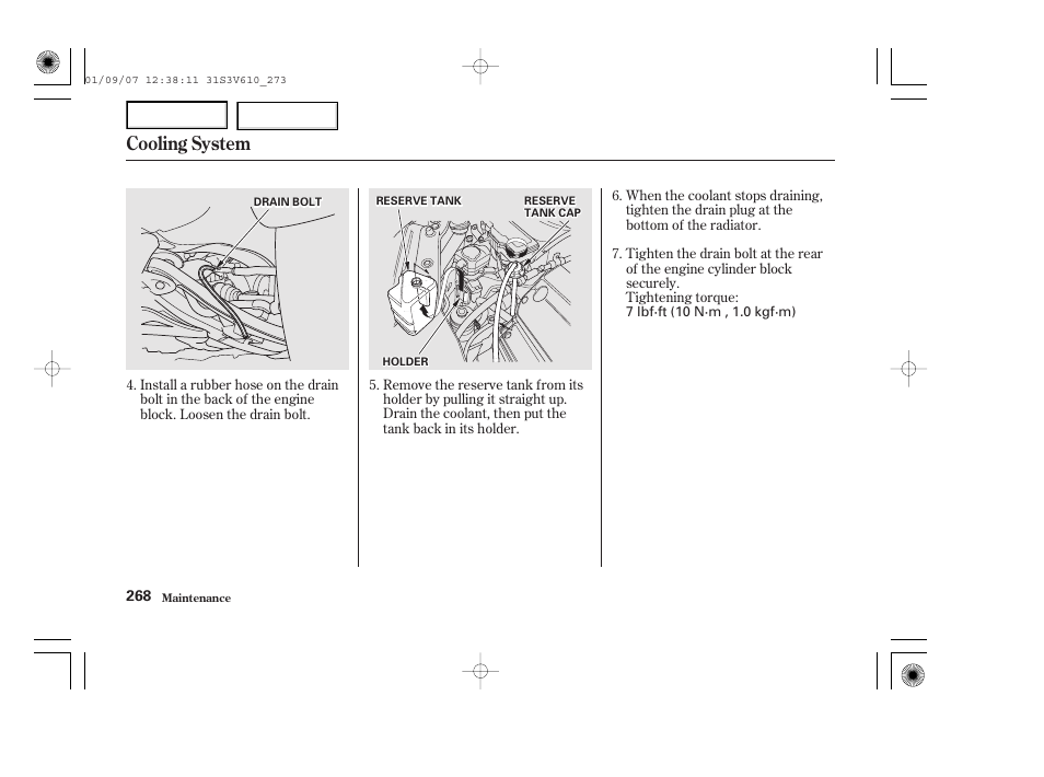 Cooling system | Acura 2002 MDX - Owner's Manual User Manual | Page 272 / 372