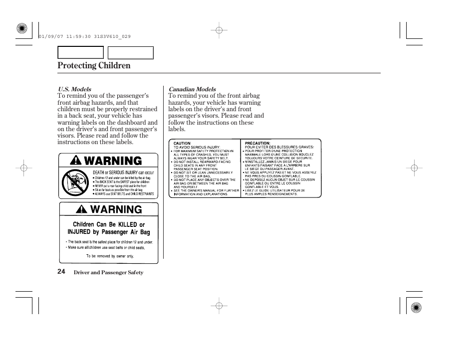 Protecting children | Acura 2002 MDX - Owner's Manual User Manual | Page 28 / 372