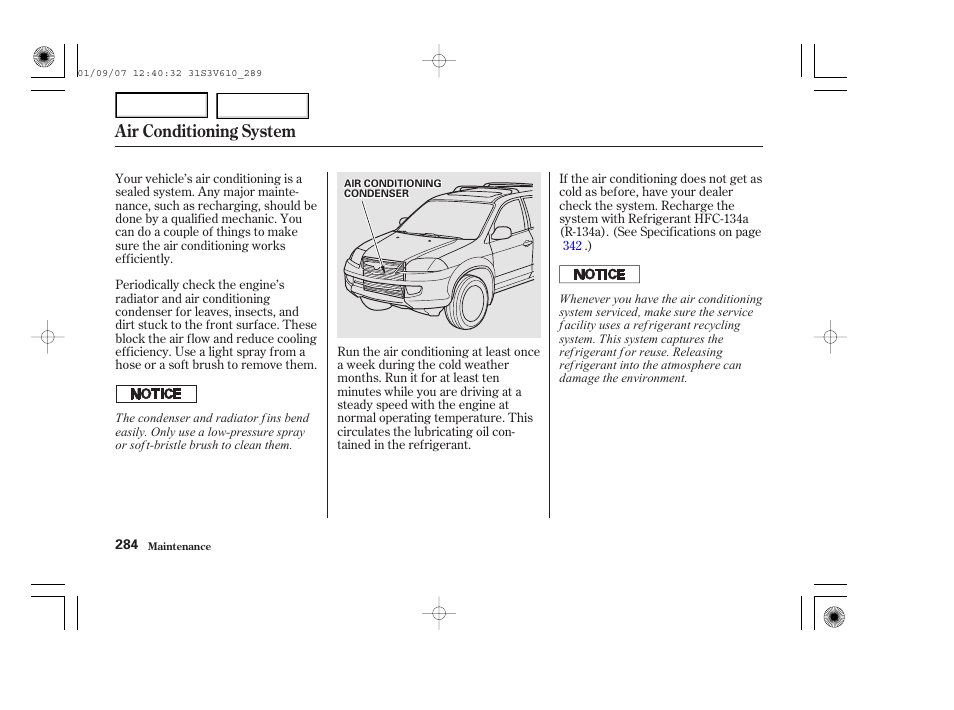 Air conditioning system | Acura 2002 MDX - Owner's Manual User Manual | Page 288 / 372