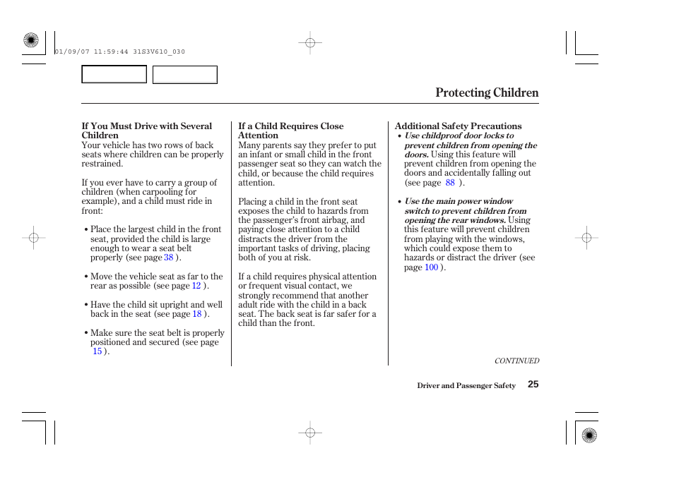 Protecting children | Acura 2002 MDX - Owner's Manual User Manual | Page 29 / 372