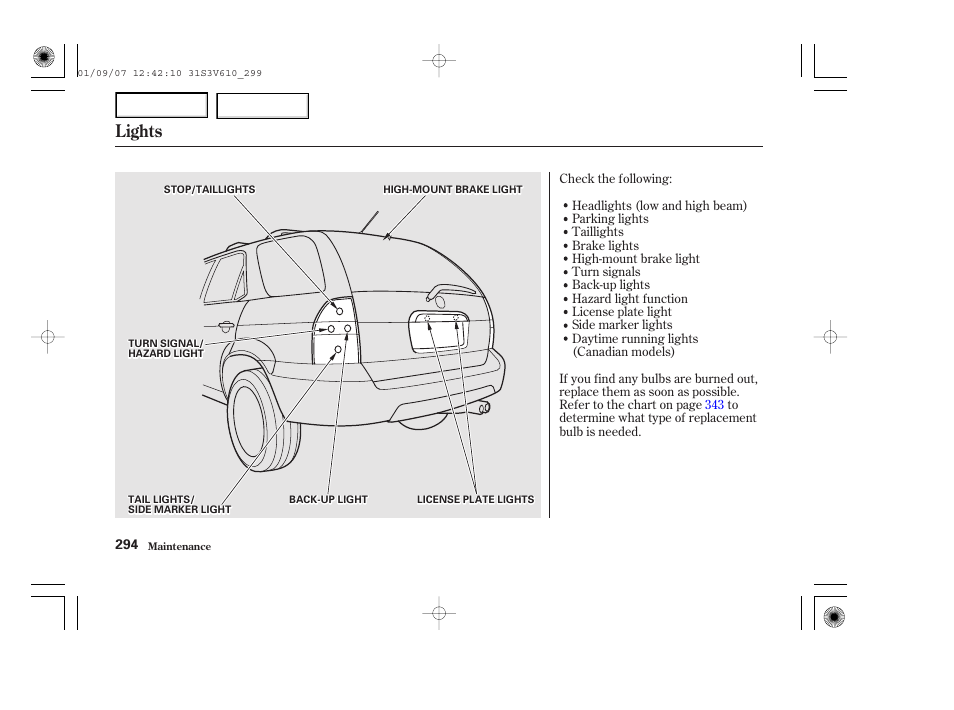 Lights | Acura 2002 MDX - Owner's Manual User Manual | Page 298 / 372