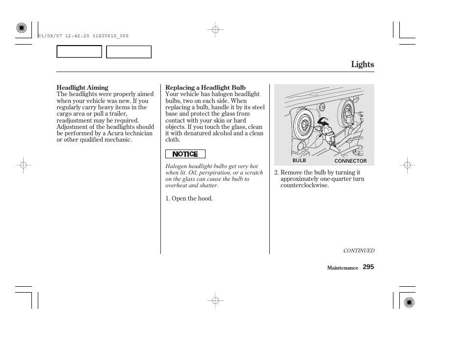 Lights | Acura 2002 MDX - Owner's Manual User Manual | Page 299 / 372