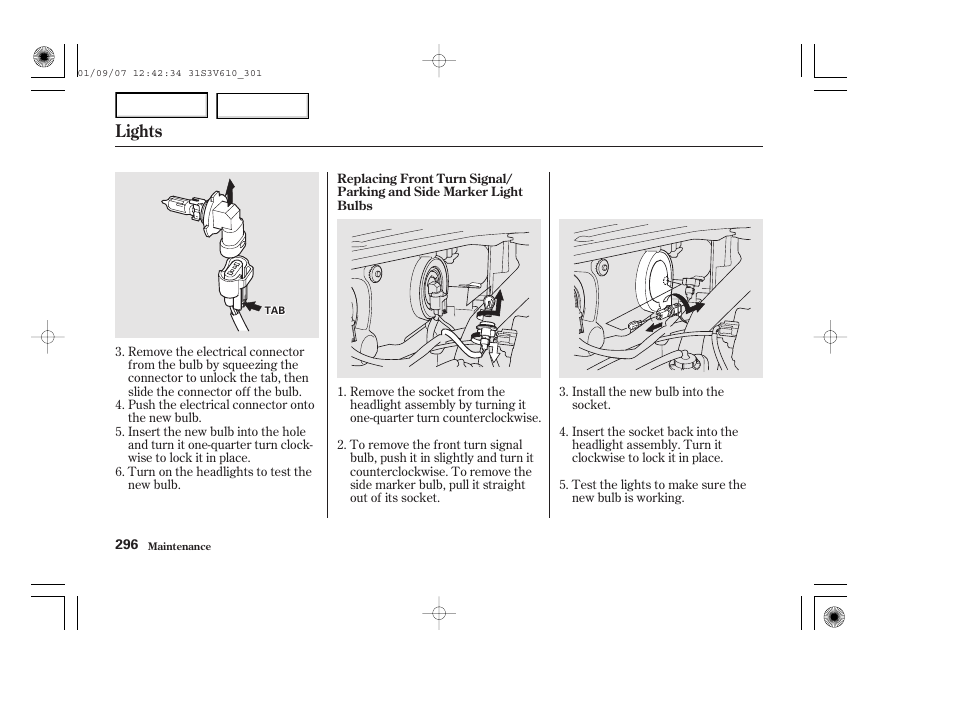Lights | Acura 2002 MDX - Owner's Manual User Manual | Page 300 / 372