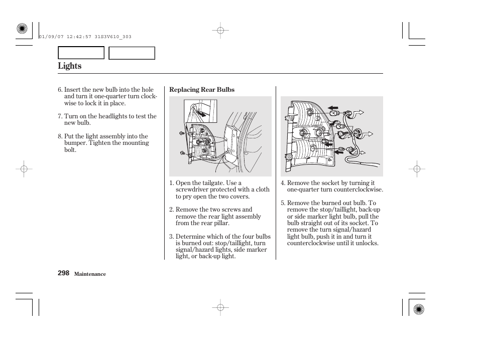 Lights | Acura 2002 MDX - Owner's Manual User Manual | Page 302 / 372