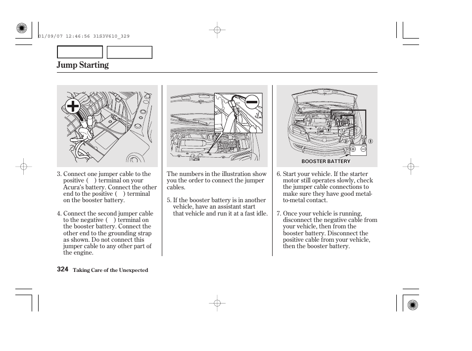 Jump starting | Acura 2002 MDX - Owner's Manual User Manual | Page 328 / 372