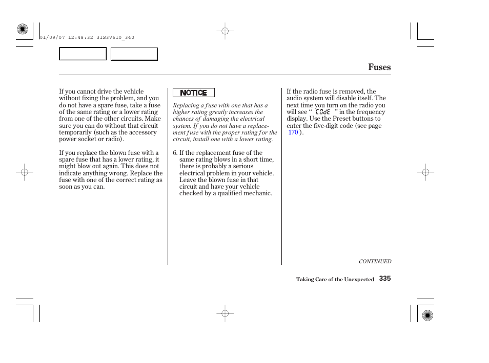 Fuses | Acura 2002 MDX - Owner's Manual User Manual | Page 339 / 372