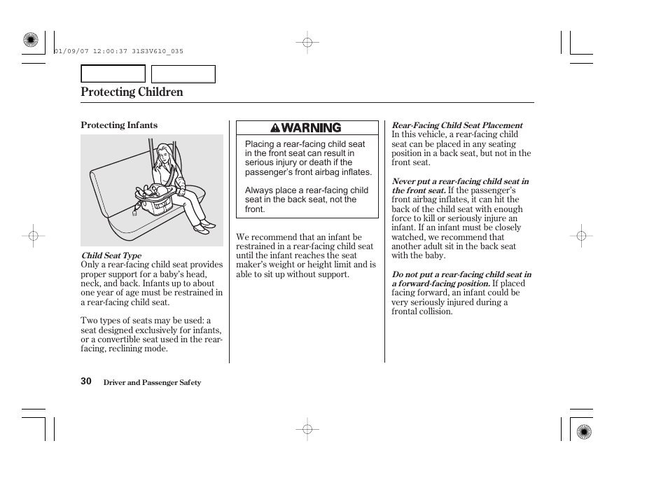 Protecting children | Acura 2002 MDX - Owner's Manual User Manual | Page 34 / 372