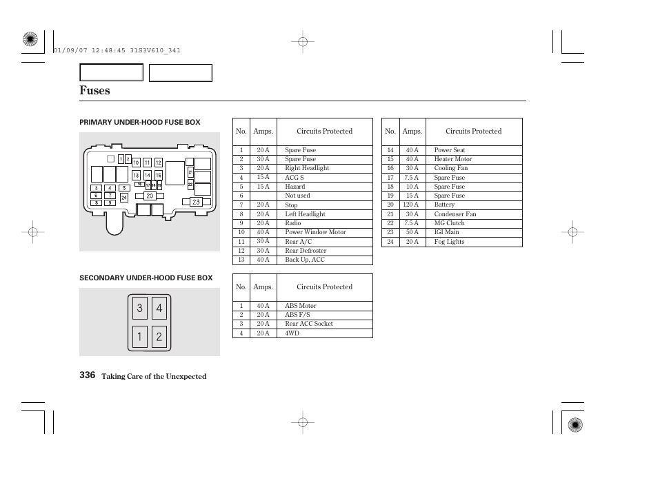 Fuses | Acura 2002 MDX - Owner's Manual User Manual | Page 340 / 372