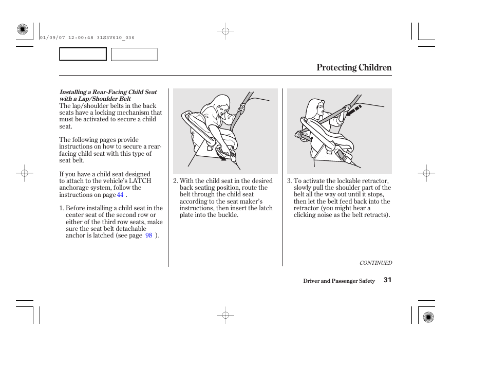 Protecting children | Acura 2002 MDX - Owner's Manual User Manual | Page 35 / 372