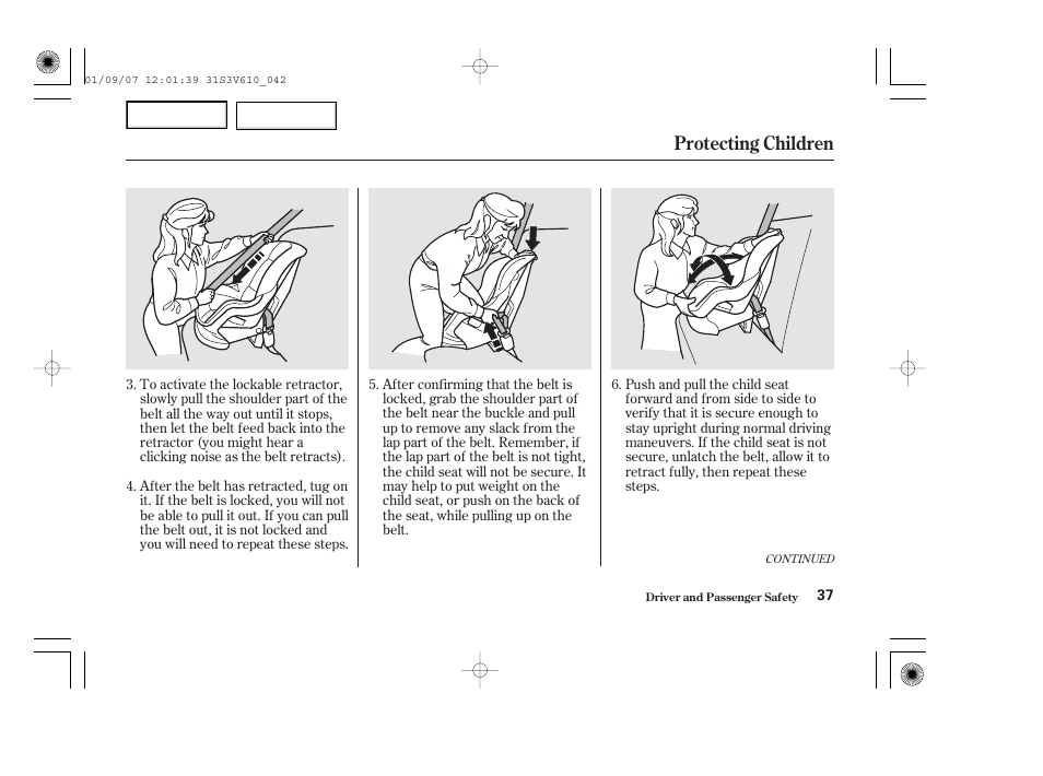 Protecting children | Acura 2002 MDX - Owner's Manual User Manual | Page 41 / 372