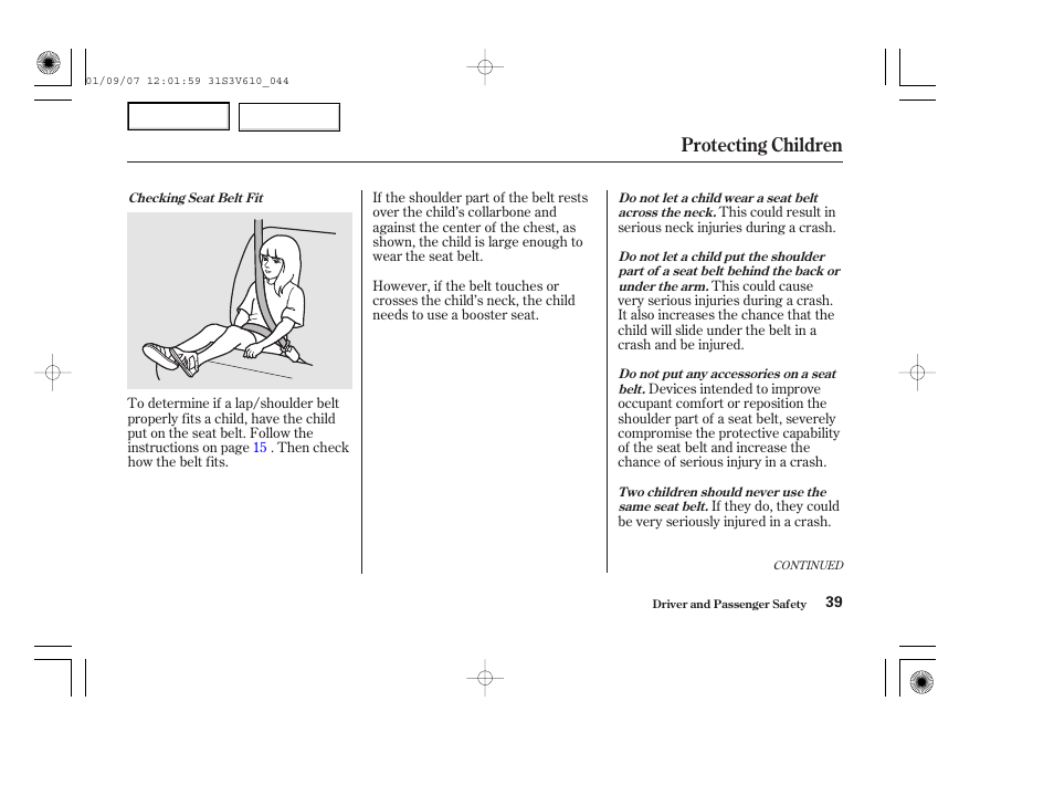 Protecting children | Acura 2002 MDX - Owner's Manual User Manual | Page 43 / 372