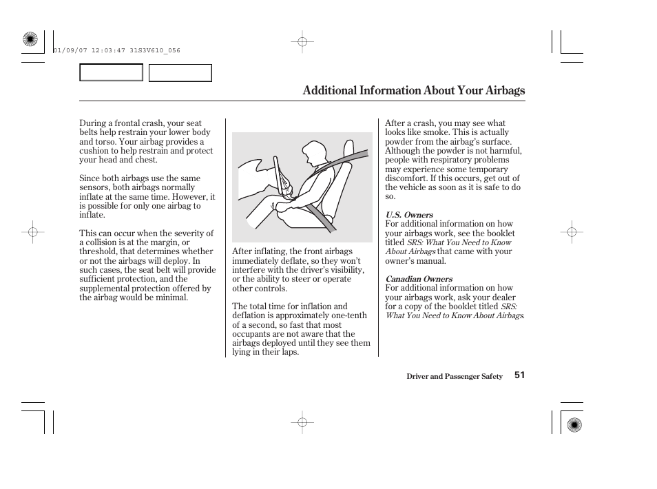 Additional information about your airbags | Acura 2002 MDX - Owner's Manual User Manual | Page 55 / 372