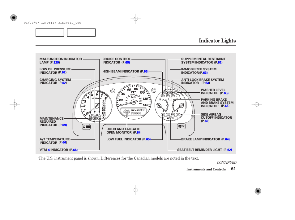 Indicator lights | Acura 2002 MDX - Owner's Manual User Manual | Page 65 / 372